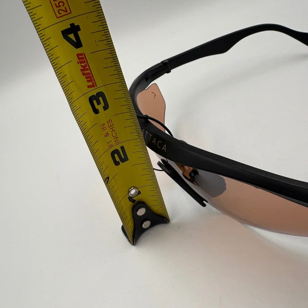 Gattaca Shield Sunglasses Matte Black‎ Wrap Around Amber Lens Sporty Y2K Cyber